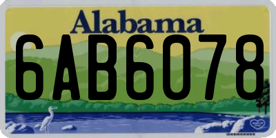 AL license plate 6AB6078