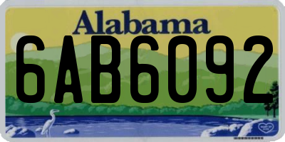 AL license plate 6AB6092