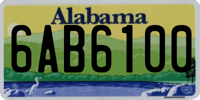 AL license plate 6AB6100