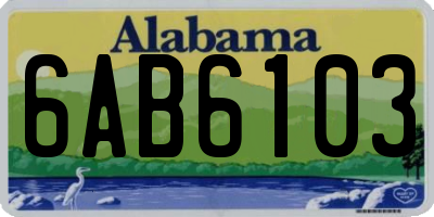 AL license plate 6AB6103