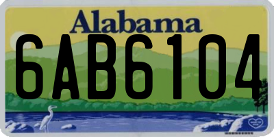 AL license plate 6AB6104