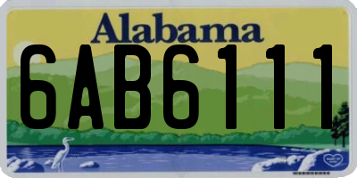 AL license plate 6AB6111