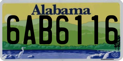 AL license plate 6AB6116