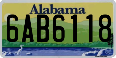 AL license plate 6AB6118
