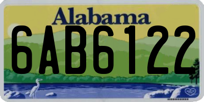 AL license plate 6AB6122