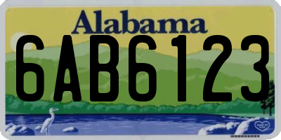 AL license plate 6AB6123