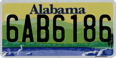AL license plate 6AB6186