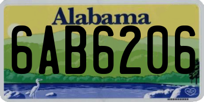 AL license plate 6AB6206