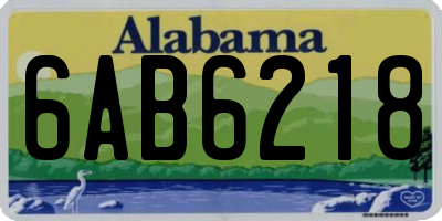 AL license plate 6AB6218