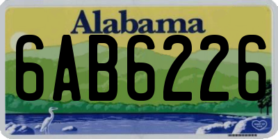 AL license plate 6AB6226