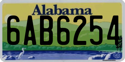 AL license plate 6AB6254