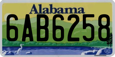 AL license plate 6AB6258
