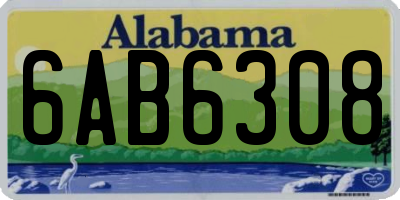 AL license plate 6AB6308
