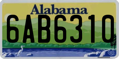 AL license plate 6AB6310