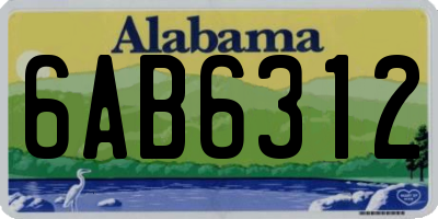 AL license plate 6AB6312