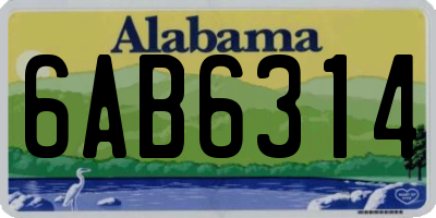 AL license plate 6AB6314