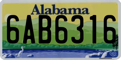 AL license plate 6AB6316