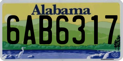 AL license plate 6AB6317
