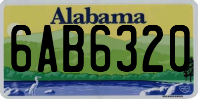 AL license plate 6AB6320