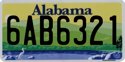 AL license plate 6AB6321