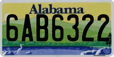 AL license plate 6AB6322