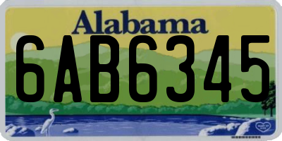 AL license plate 6AB6345