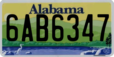 AL license plate 6AB6347