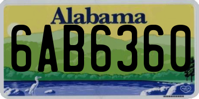 AL license plate 6AB6360