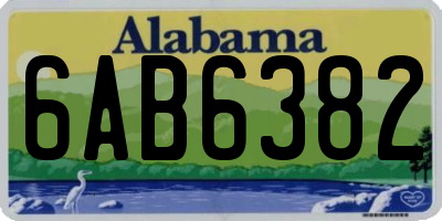 AL license plate 6AB6382