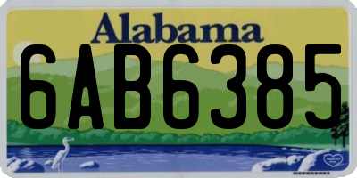 AL license plate 6AB6385