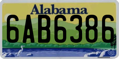 AL license plate 6AB6386