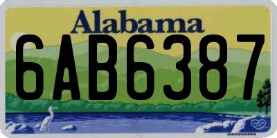 AL license plate 6AB6387