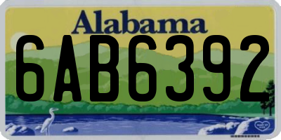 AL license plate 6AB6392