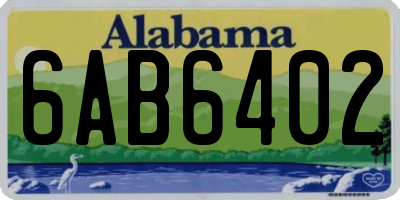 AL license plate 6AB6402