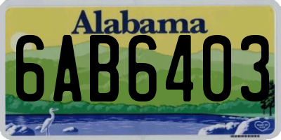 AL license plate 6AB6403