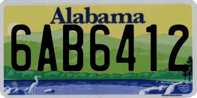 AL license plate 6AB6412