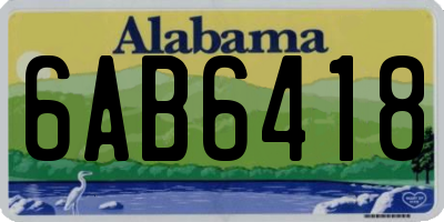 AL license plate 6AB6418