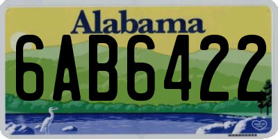 AL license plate 6AB6422