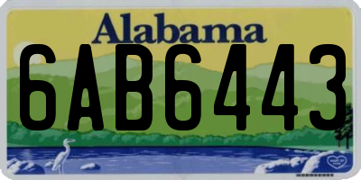 AL license plate 6AB6443