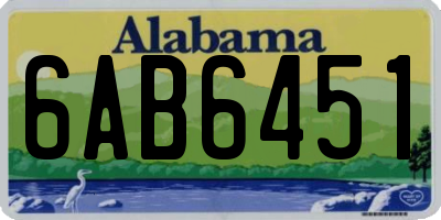 AL license plate 6AB6451