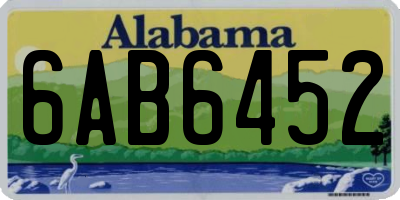 AL license plate 6AB6452
