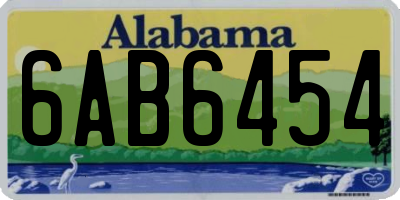 AL license plate 6AB6454