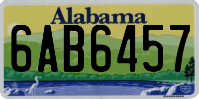 AL license plate 6AB6457