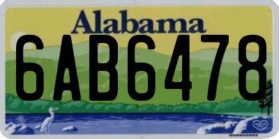 AL license plate 6AB6478