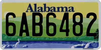 AL license plate 6AB6482