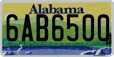 AL license plate 6AB6500