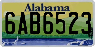 AL license plate 6AB6523