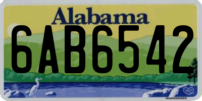 AL license plate 6AB6542