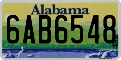 AL license plate 6AB6548