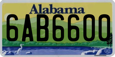 AL license plate 6AB6600